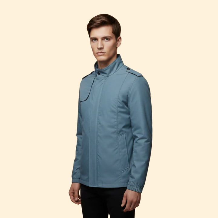 Men's Versatile Bomber Jacket with Stand-Up Collar
