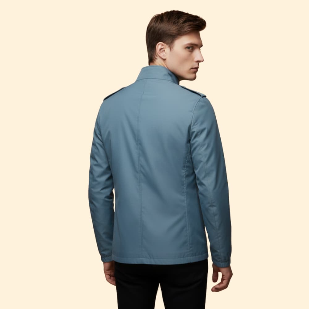 Men's Versatile Bomber Jacket with Stand-Up Collar