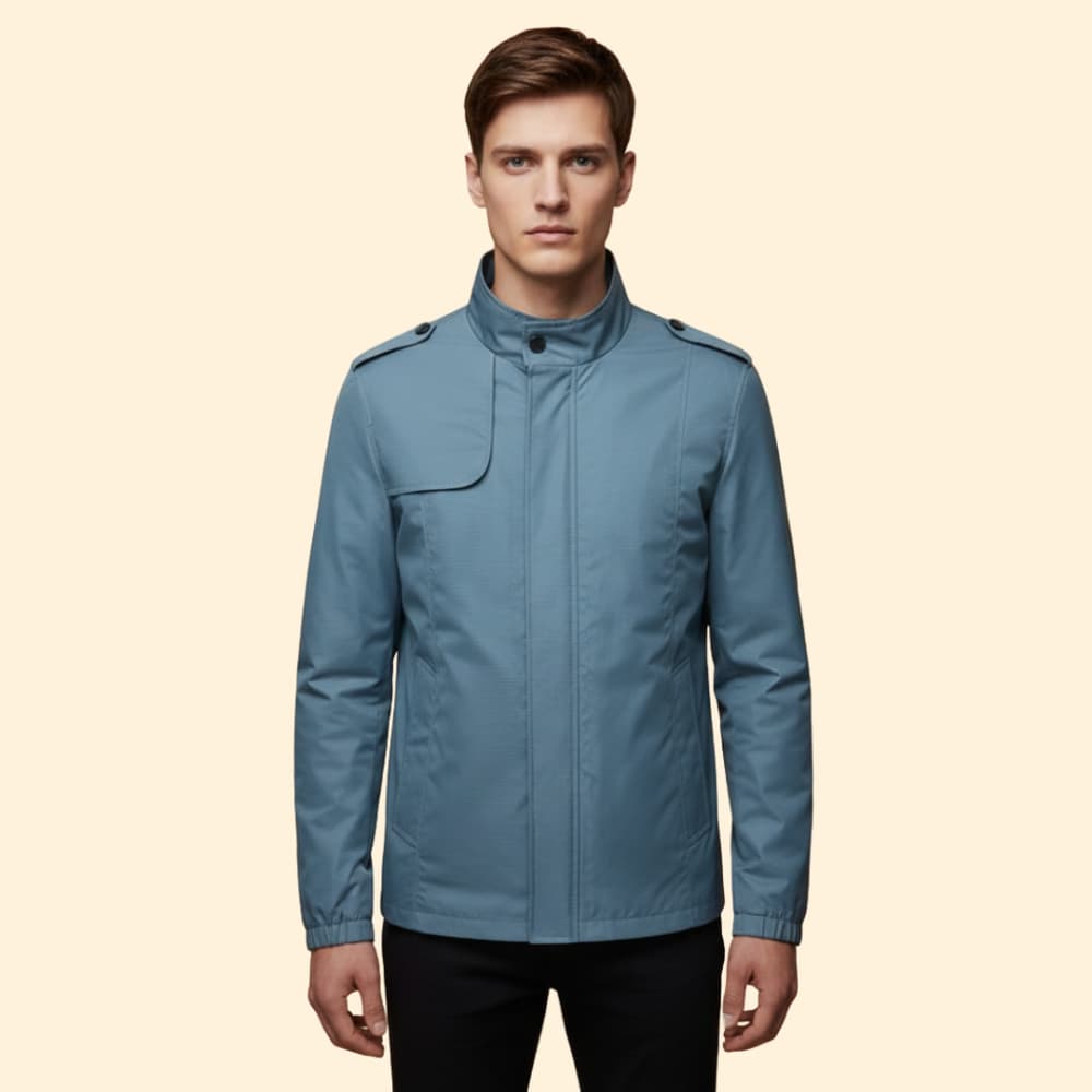 Men's Versatile Bomber Jacket with Stand-Up Collar