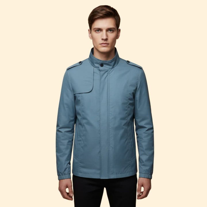Men's Versatile Bomber Jacket with Stand-Up Collar
