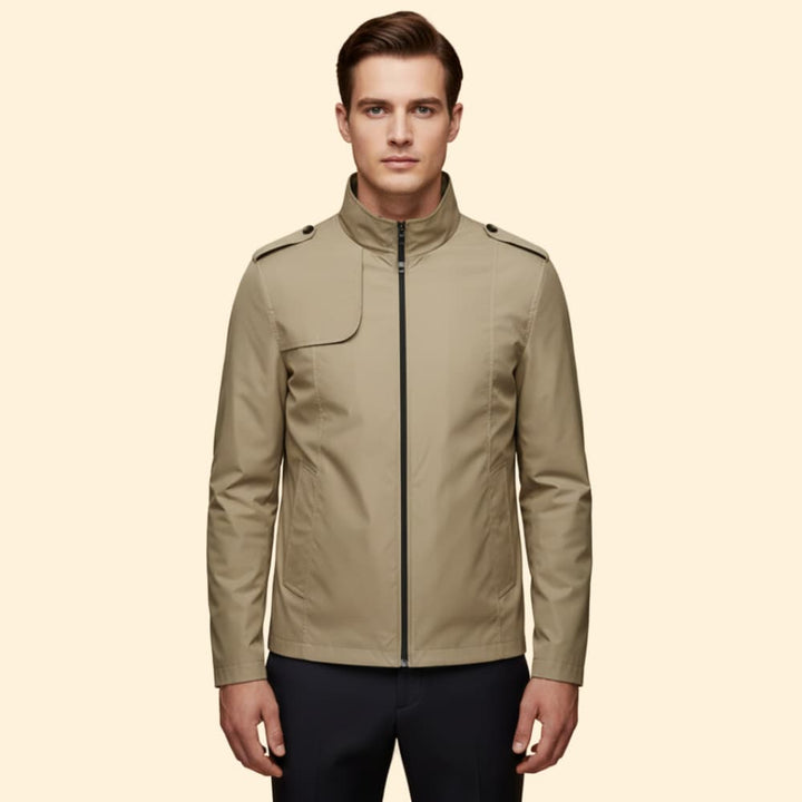 Men's Versatile Bomber Jacket with Stand-Up Collar