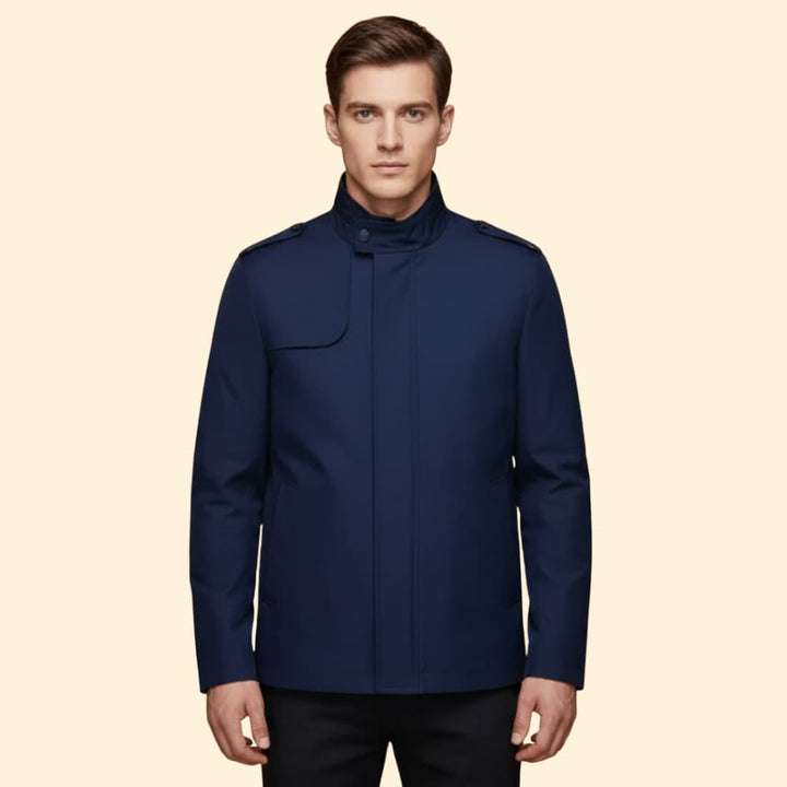 Men's Versatile Bomber Jacket with Stand-Up Collar