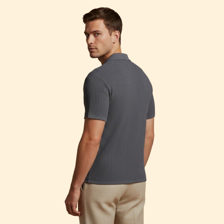 Men’s Waffle Shirt with Button-down Front