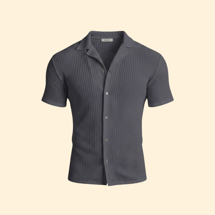 Men’s Waffle Shirt with Button-down Front