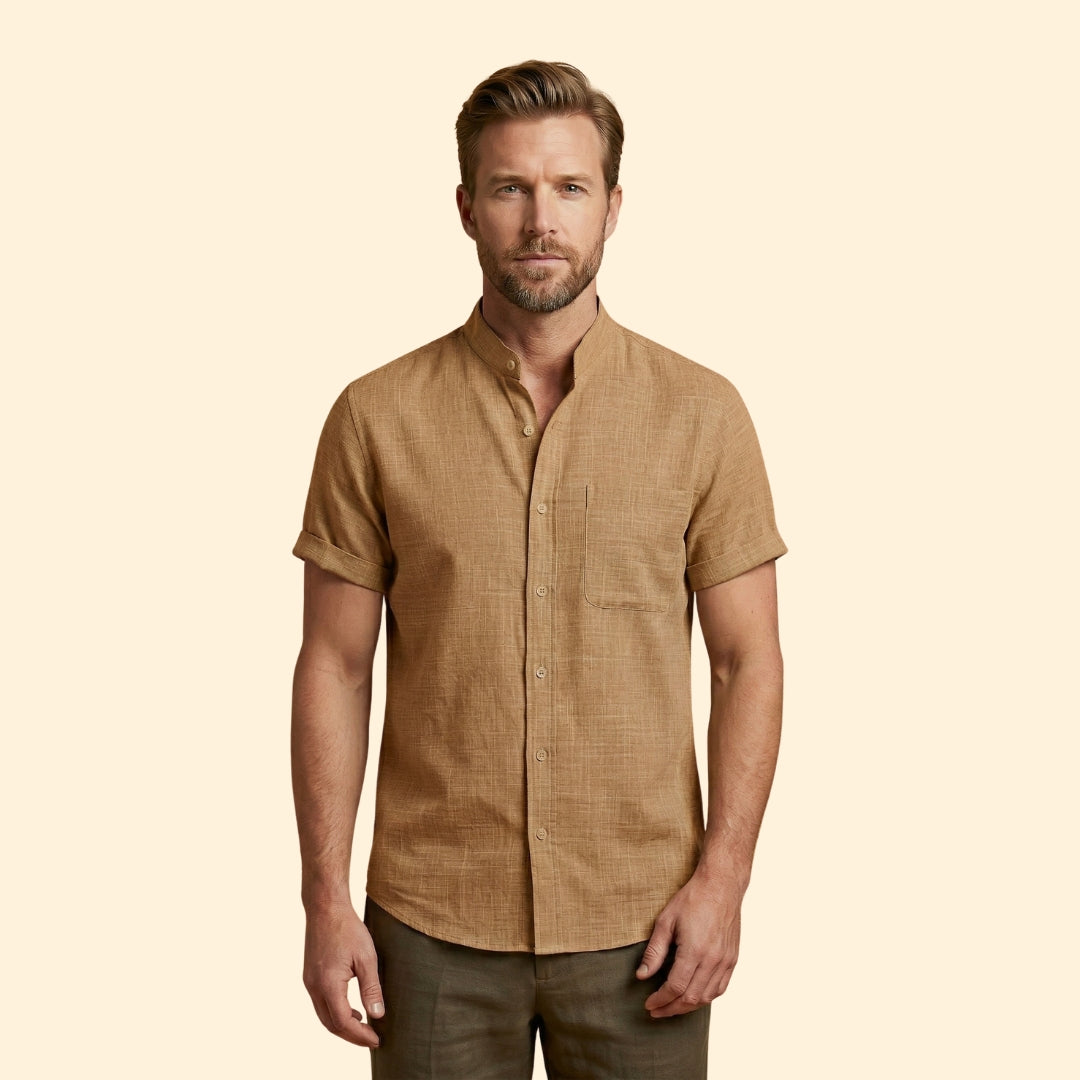 Men’s Woven Shirt with Button Placket