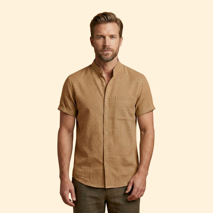 Men’s Woven Shirt with Button Placket
