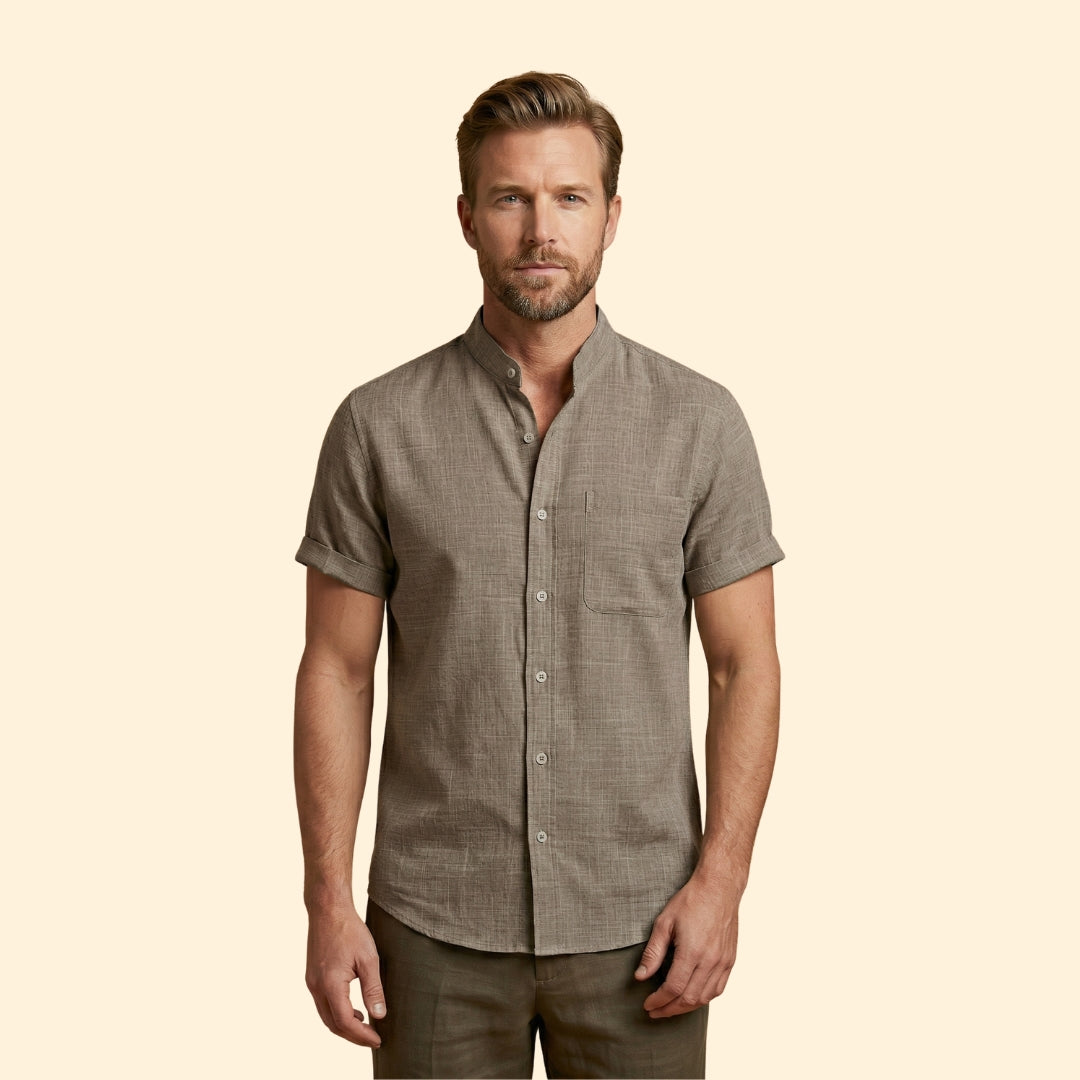Men’s Woven Shirt with Button Placket
