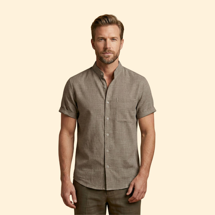 Men’s Woven Shirt with Button Placket