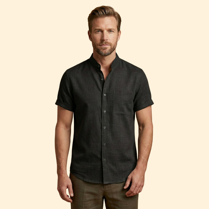 Men’s Woven Shirt with Button Placket