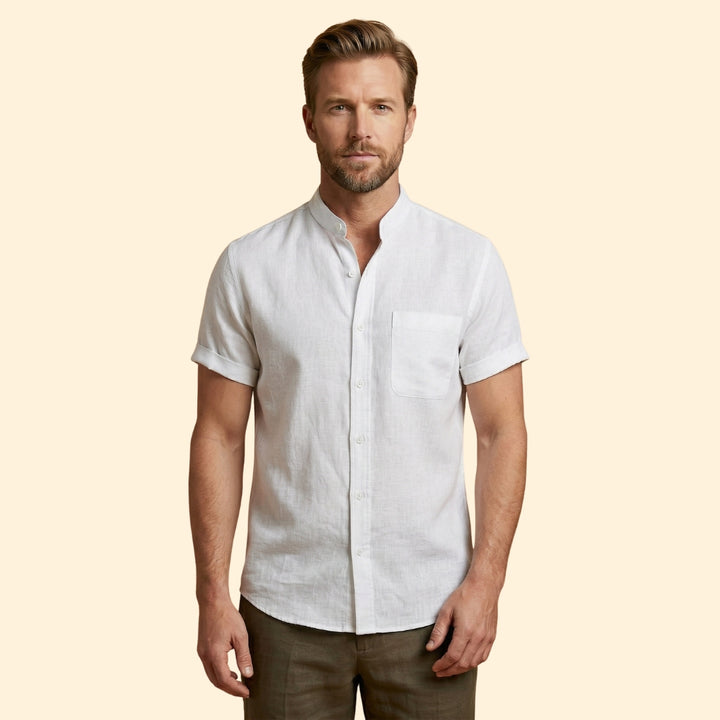 Men’s Woven Shirt with Button Placket