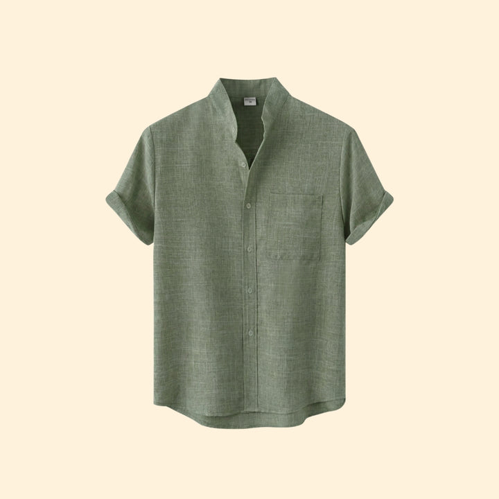 Men’s Woven Shirt with Button Placket