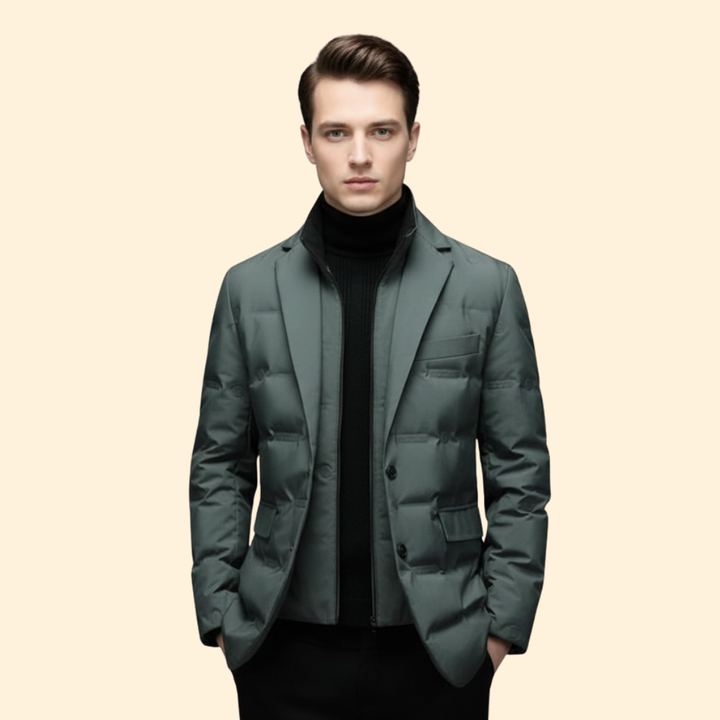 Men’s Blazer Jacket with Zip Mock Neck