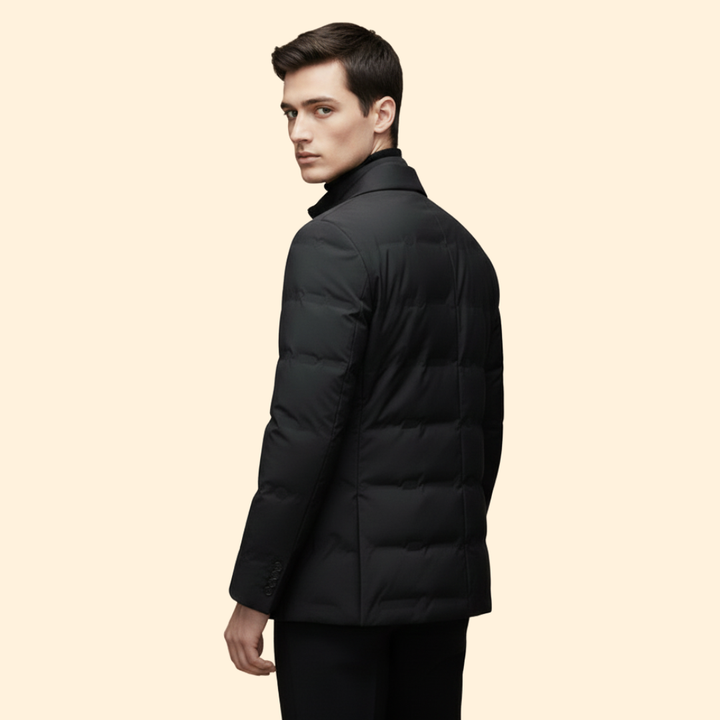 Men’s Blazer Jacket with Zip Mock Neck