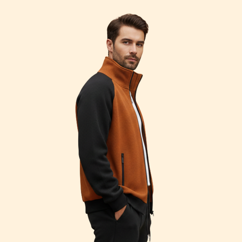 Men’s Bomber Jacket Set with Zip Pockets