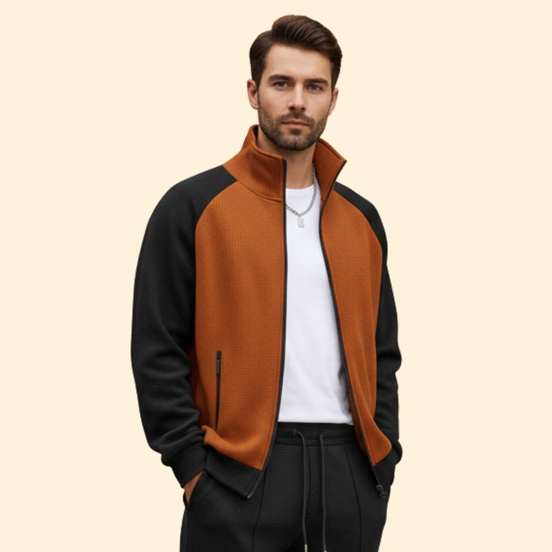 Men’s Bomber Jacket Set with Zip Pockets
