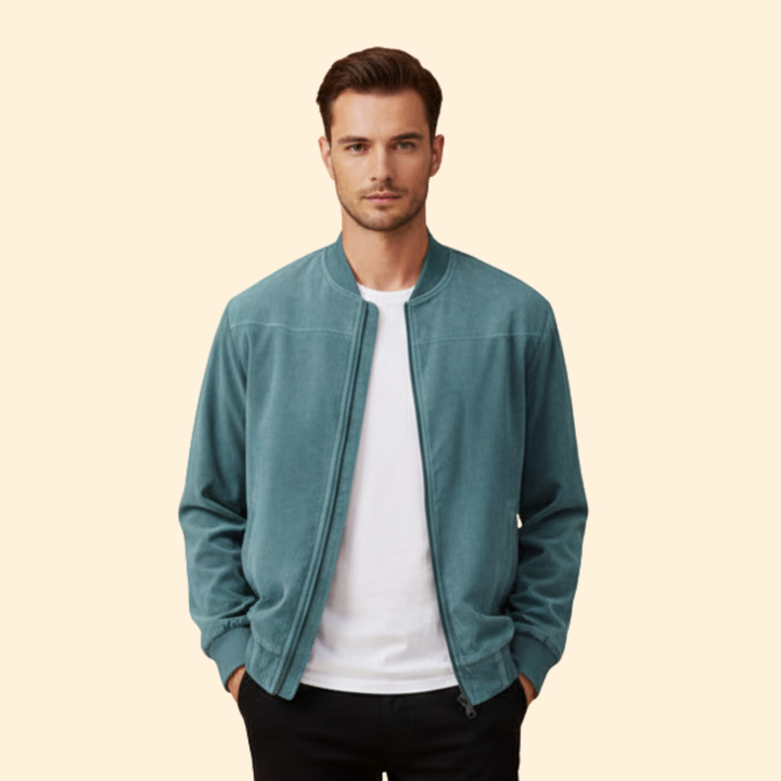 Men’s Bomber Jacket with Stand Collar