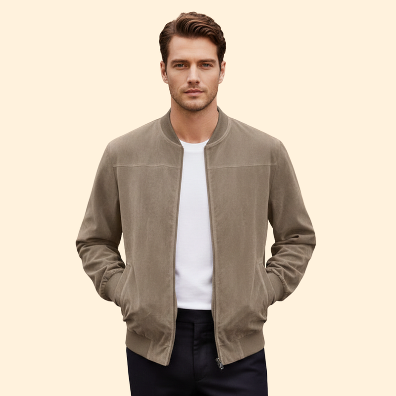 Men’s Bomber Jacket with Stand Collar