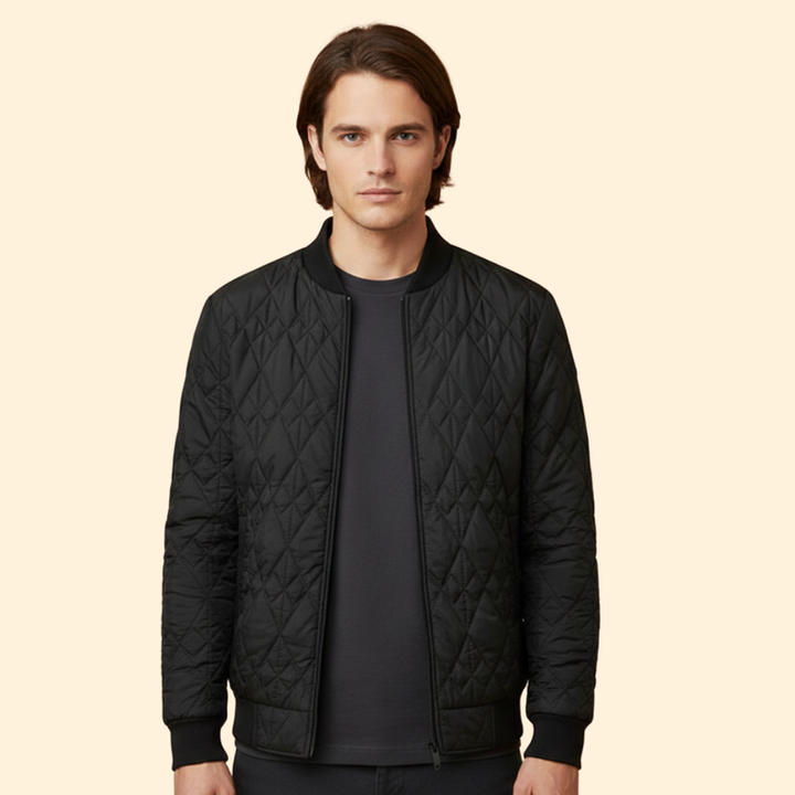Men’s Bomber Jacket with Zipper Closure