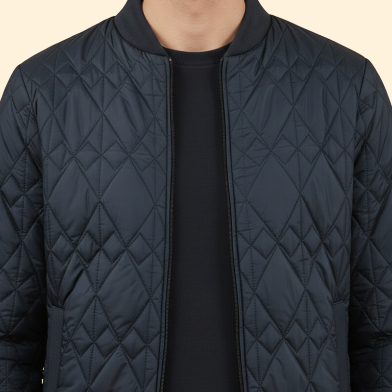 Men’s Bomber Jacket with Zipper Closure