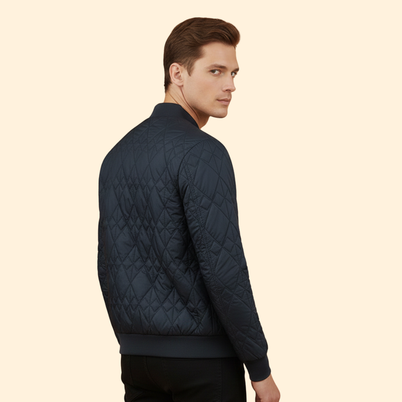 Men’s Bomber Jacket with Zipper Closure