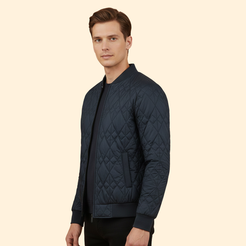 Men’s Bomber Jacket with Zipper Closure