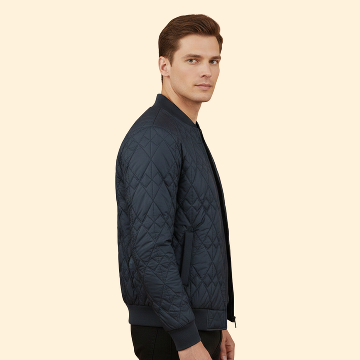 Men’s Bomber Jacket with Zipper Closure