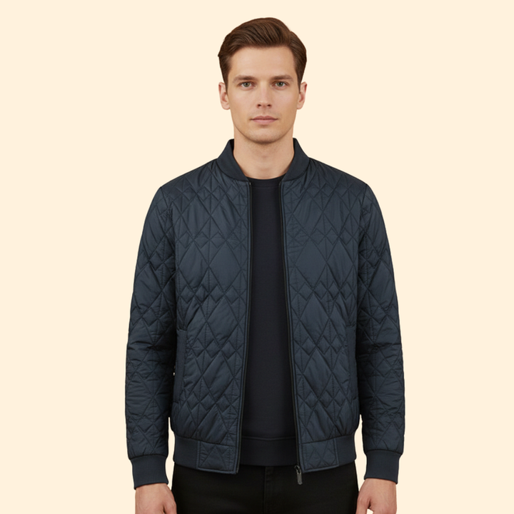 Men’s Bomber Jacket with Zipper Closure