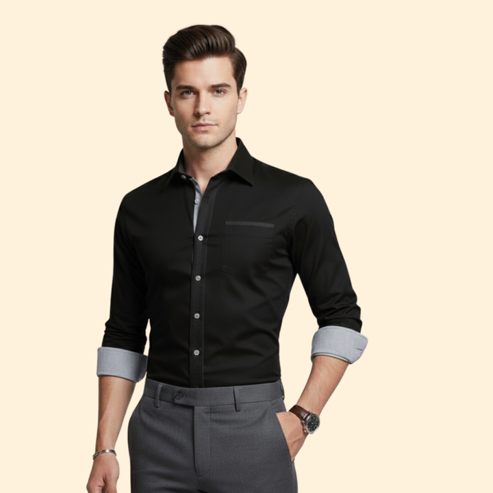 Men’s Button Down Shirt with Contrast Collar