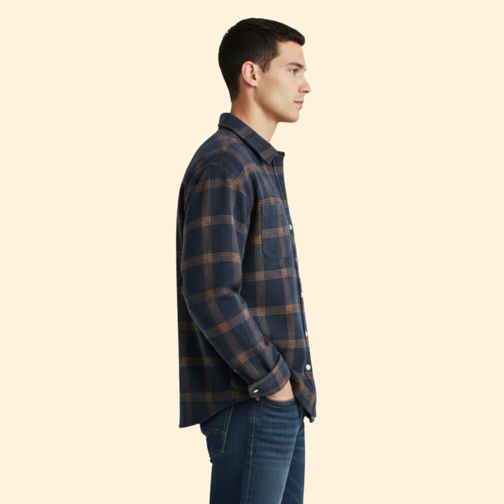 Men’s Flannel Shirt with Classic Collar