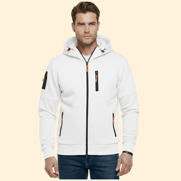 Men’s Hooded Jacket with Front Zipper