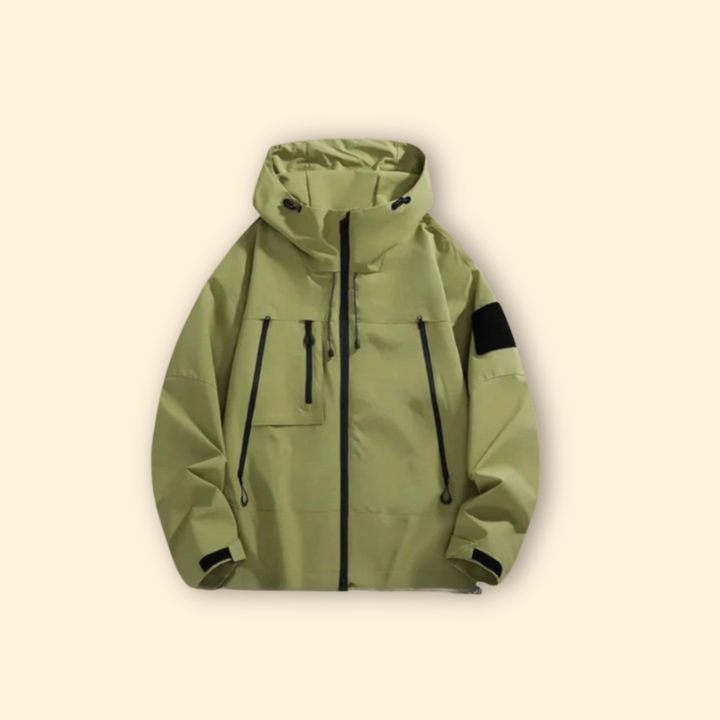 Men’s Jacket with Hood and Multiple Pockets
