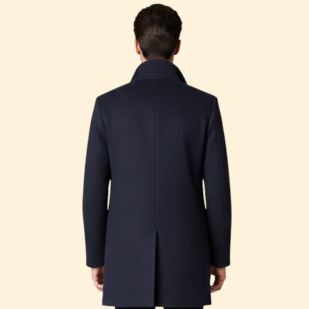 Men’s Long Coat with Button Front