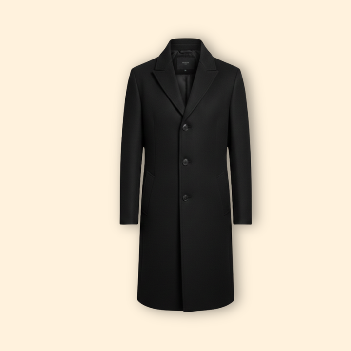 Men’s Long Coat with Front Slip Pockets