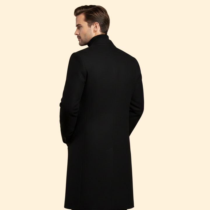 Men’s Long Coat with Front Slip Pockets