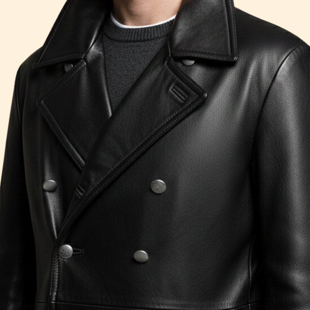 Men’s Trench Coat with Wide Lapels