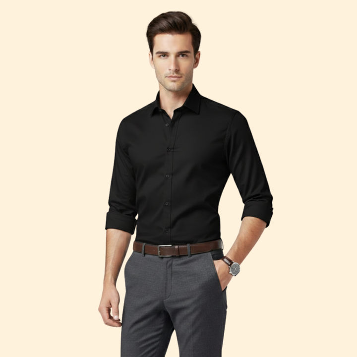 Men’s Long Sleeve Shirt with Classic Collar