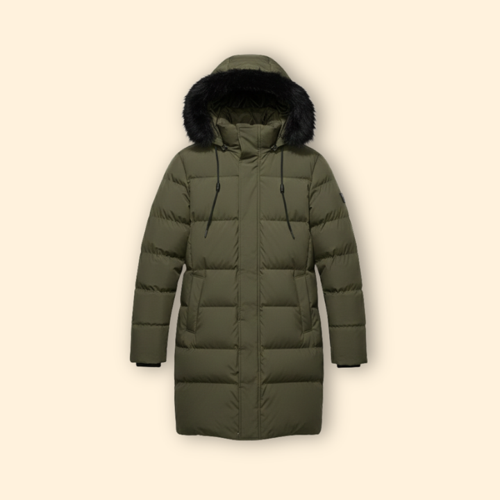 Men’s Puffer Jacket with Faux Fur Hood