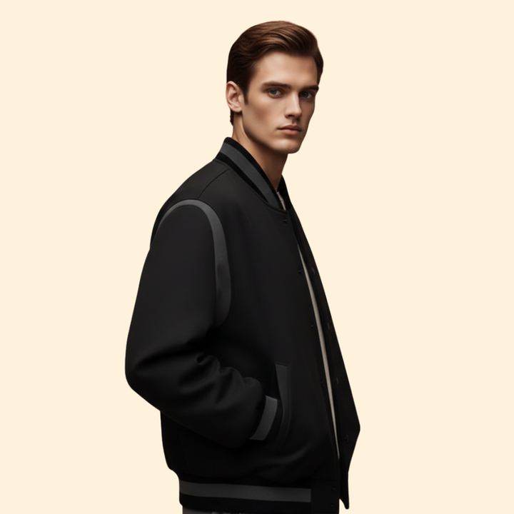 Men’s Sporty Bomber Jacket with Ribbed Cuffs