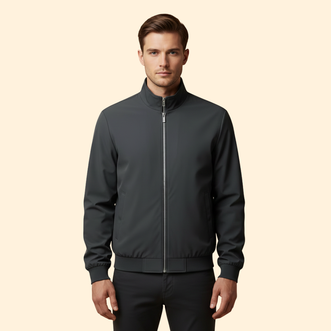 Men’s Bomber Jacket with Stand Collar