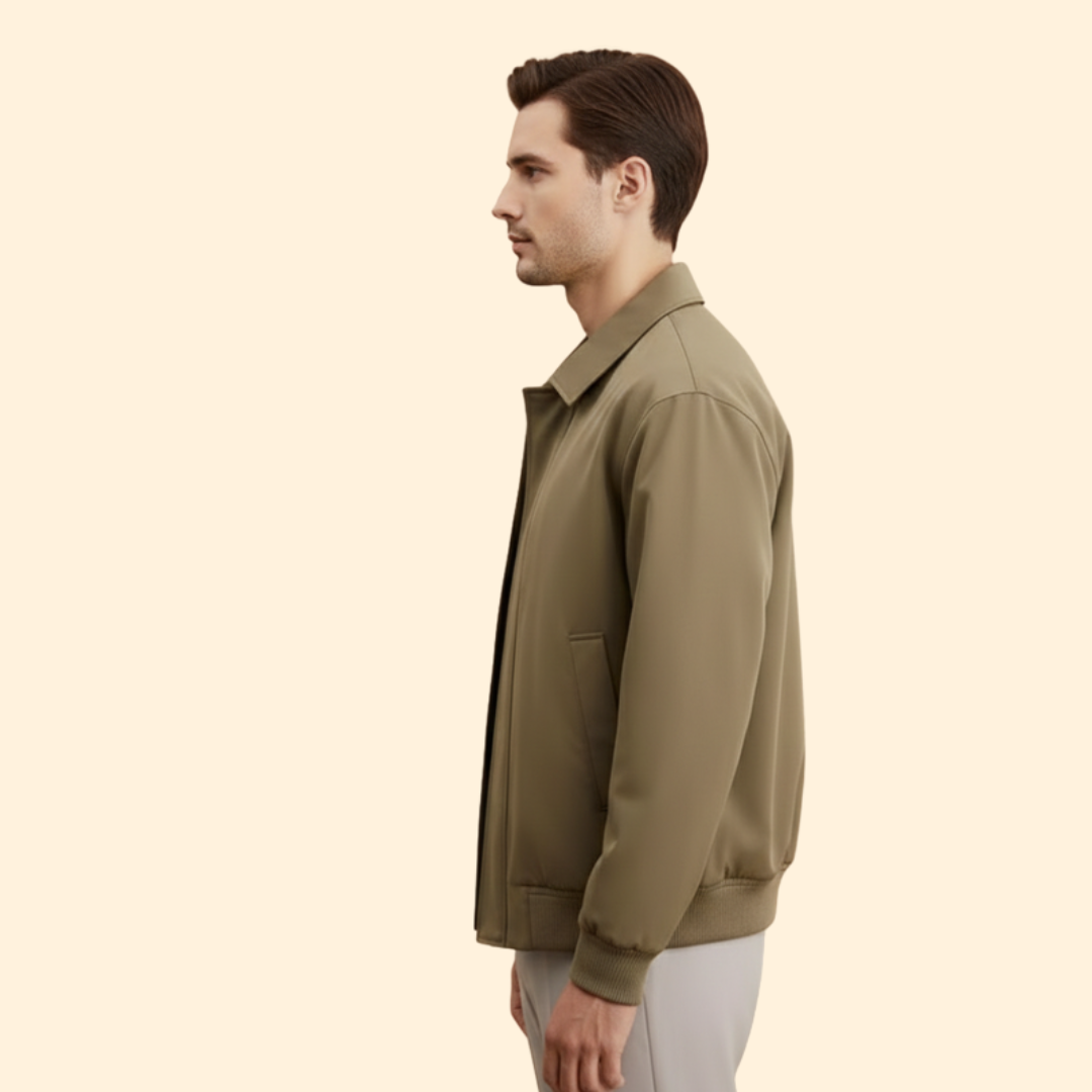 Men’s Bomber Jacket with Pointed Collar