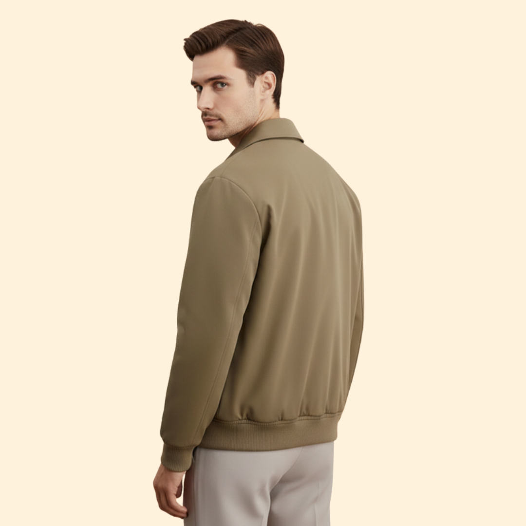 Men’s Bomber Jacket with Pointed Collar