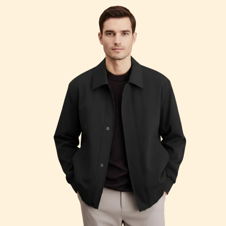 Men’s Bomber Jacket with Pointed Collar