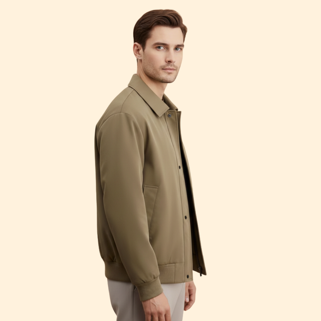 Men’s Bomber Jacket with Pointed Collar