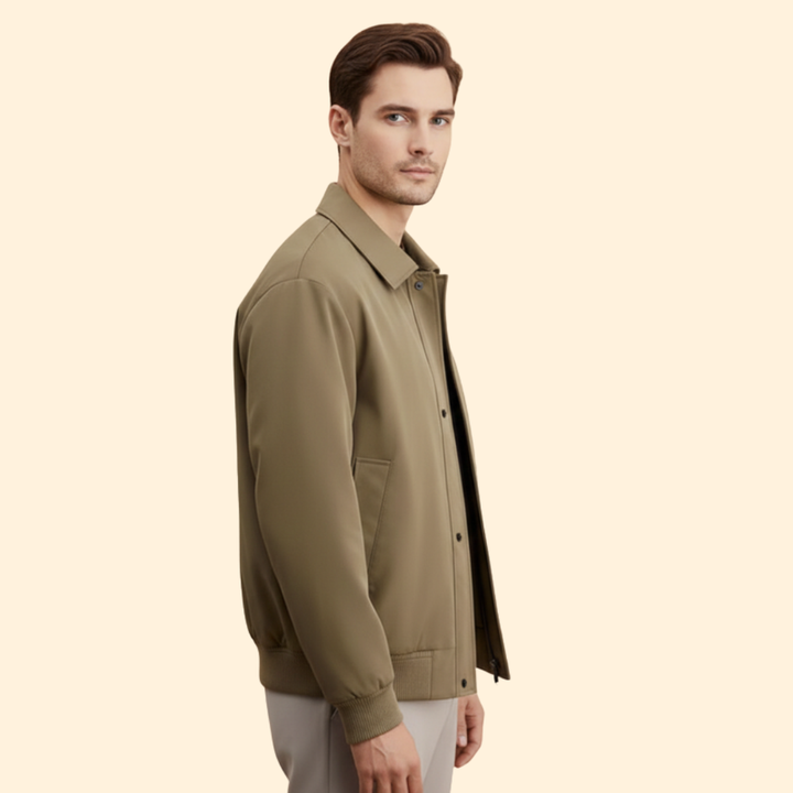 Men’s Bomber Jacket with Pointed Collar