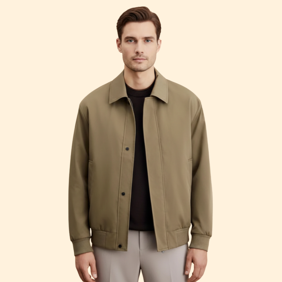 Men’s Bomber Jacket with Pointed Collar