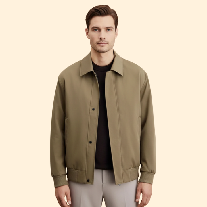 Men’s Bomber Jacket with Pointed Collar