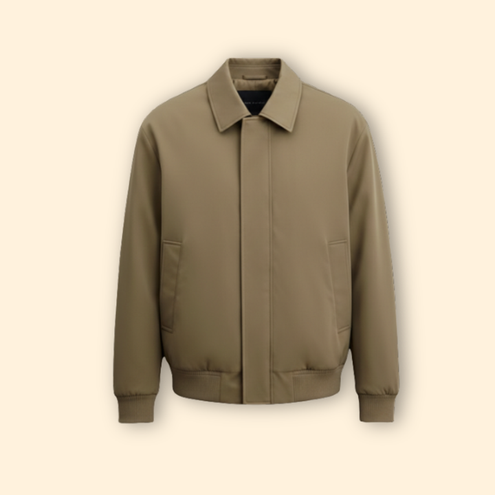 Men’s Bomber Jacket with Pointed Collar