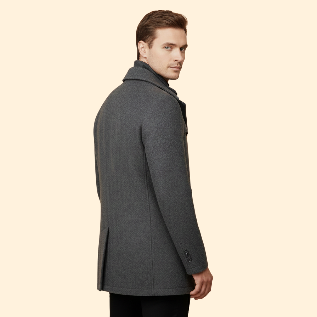 Men’s Long Coat with Stand Collar