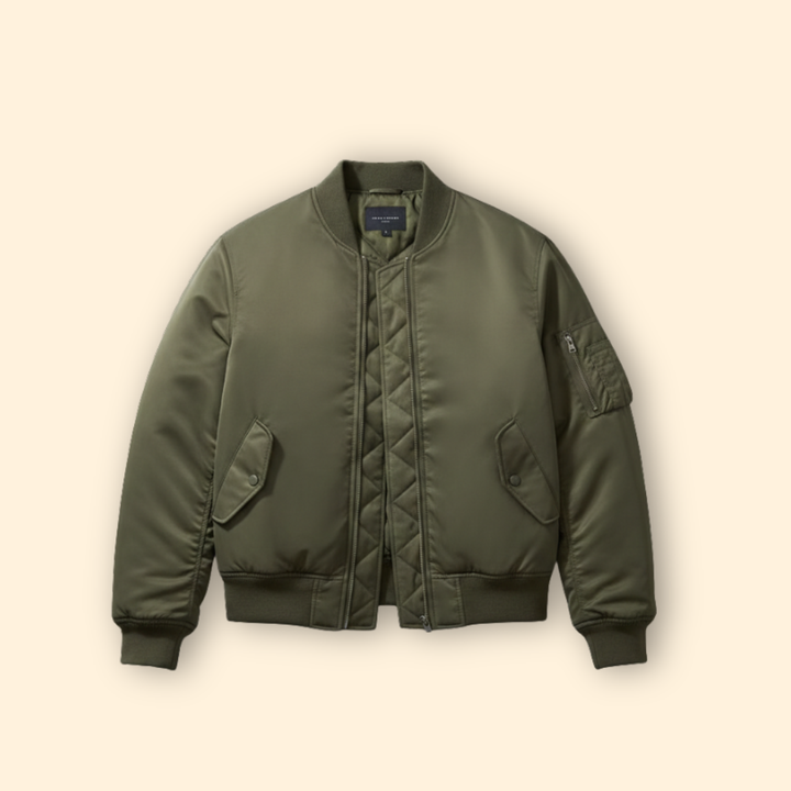 Men’s Bomber Jacket with Quilted Front Panel