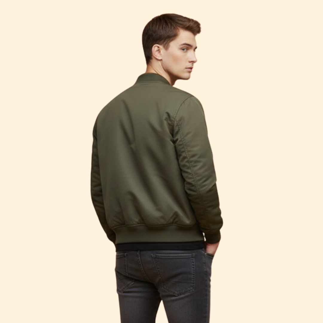 Men’s Bomber Jacket with Quilted Front Panel